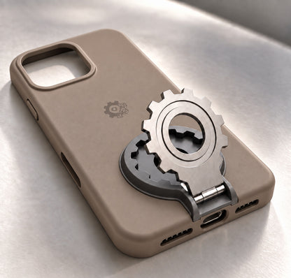 iPhone 16 pro PCF Integrated case in taupe. Model render; final details may vary.